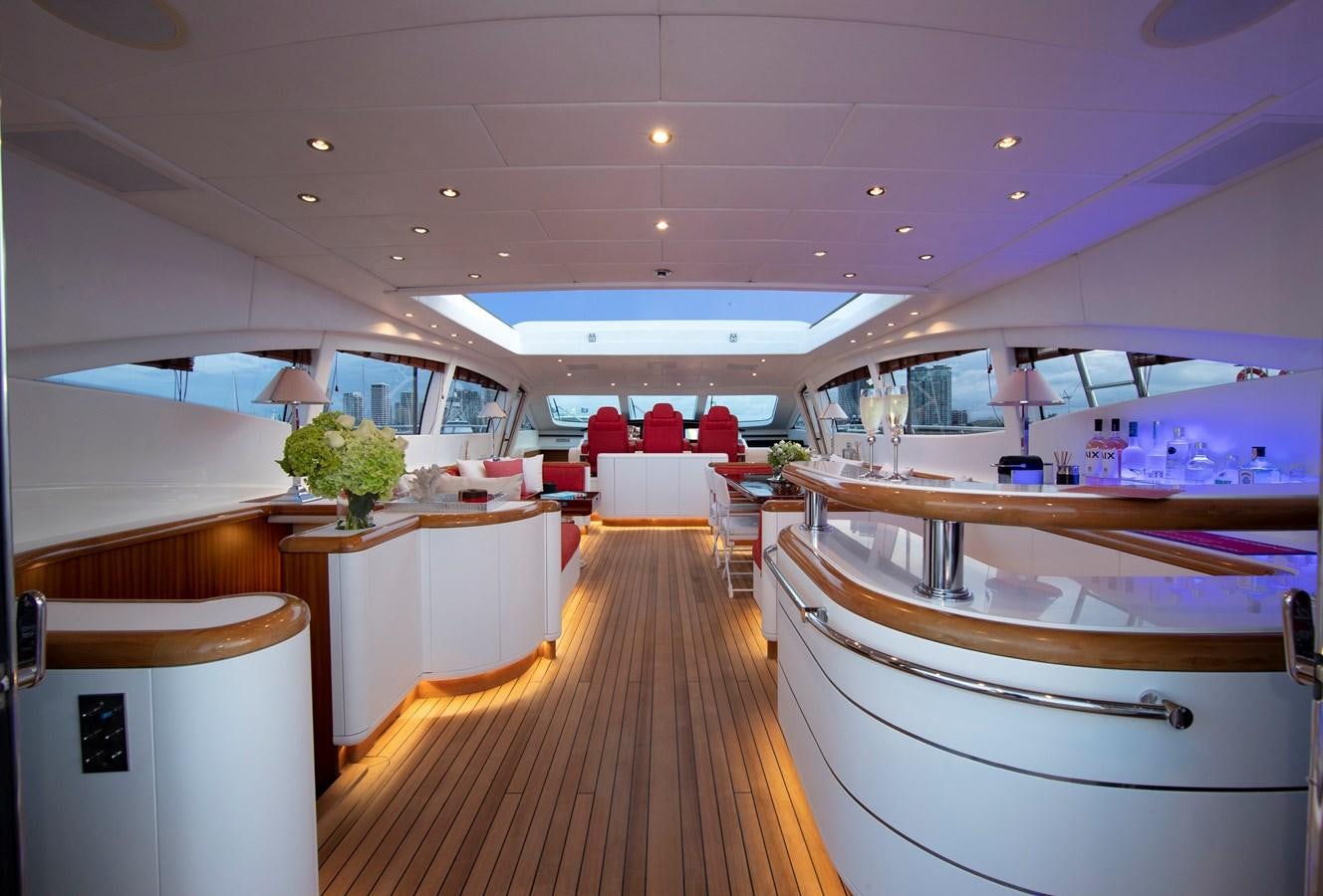 a room with a wood floor and a wood floor aboard VANISH Yacht for Sale