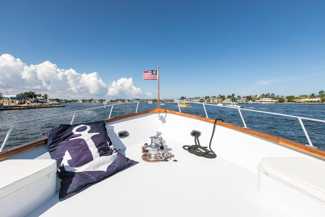 a flag on a boat aboard TRES HERMANOS VI Yacht for Sale