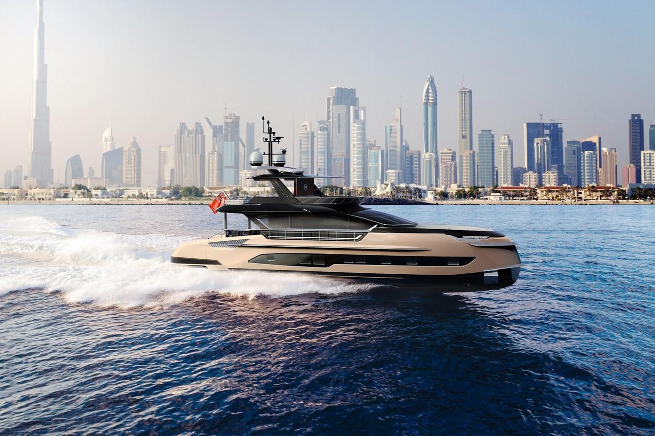 a boat on the water aboard DYNAMIQ GTM 90 BEACH CLUB Yacht for Sale