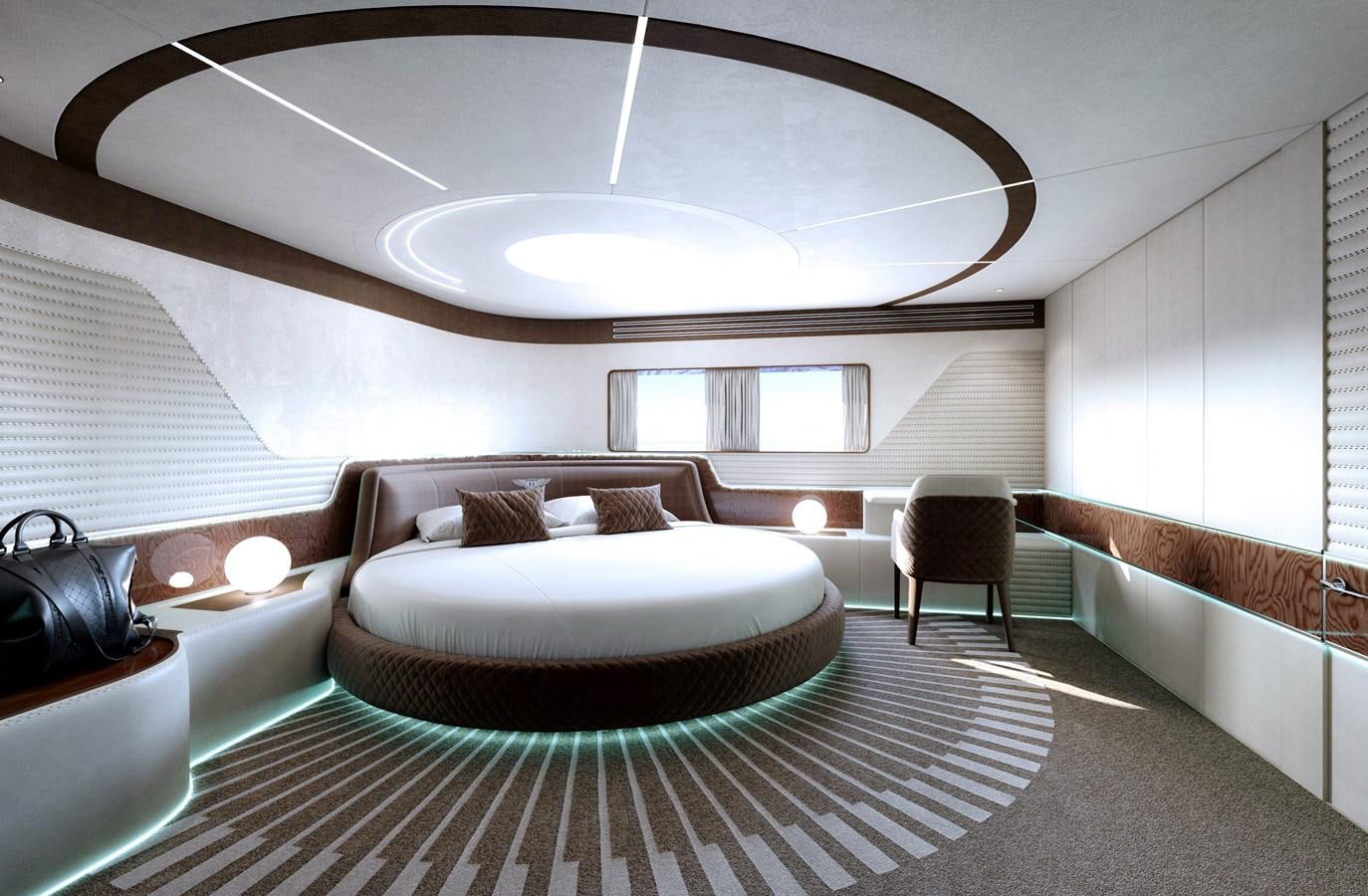 a room with a couch and a rug aboard DYNAMIQ GTM 90 BEACH CLUB Yacht for Sale