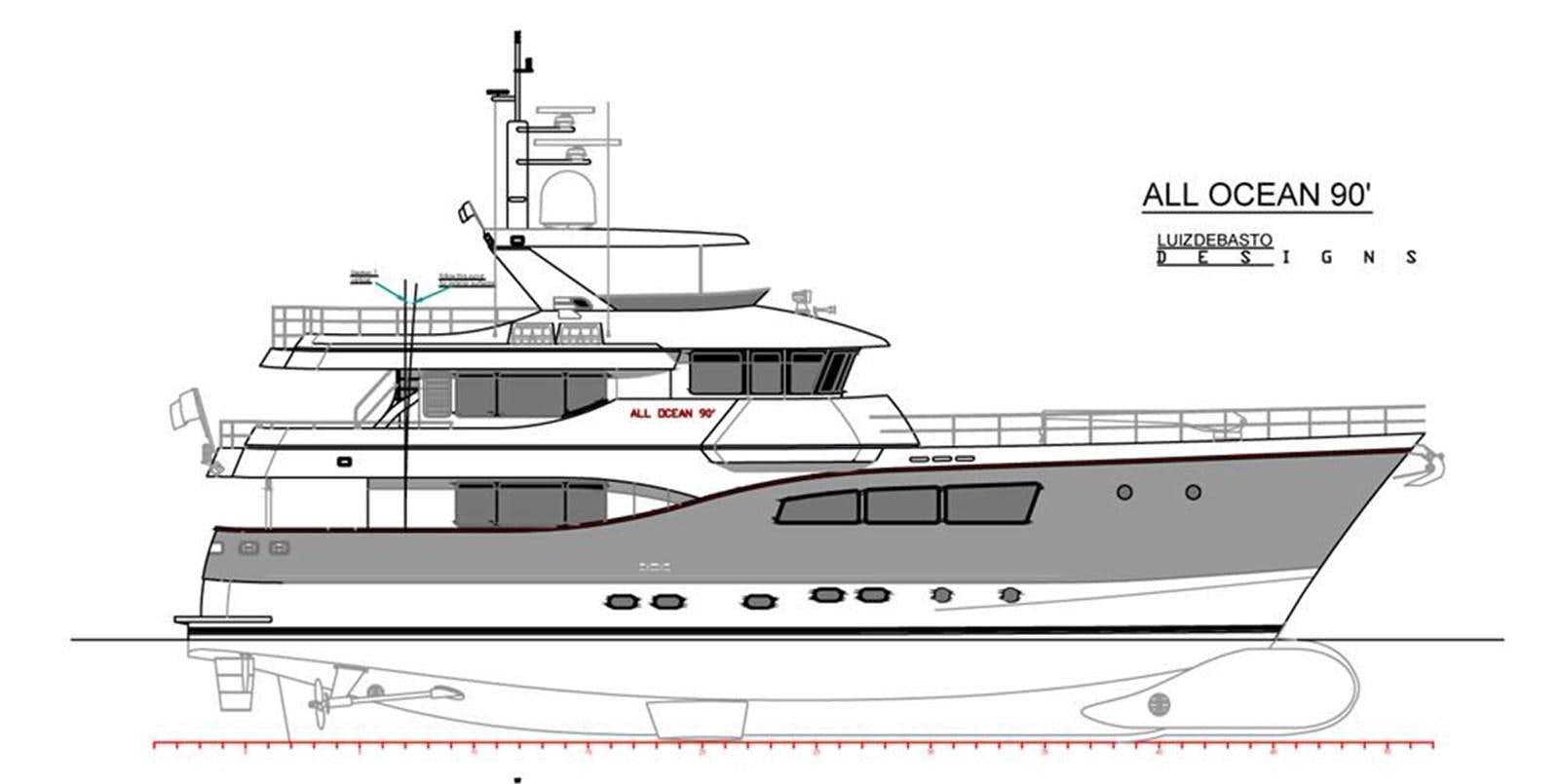 ALL OCEAN YACHTS 90′ STEEL Yacht for Sale is a 90' All Ocean Yachts Motor  Yacht
