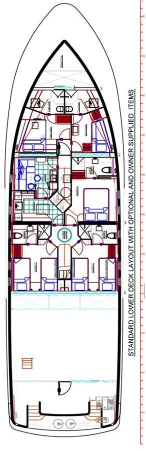 diagram, engineering drawing aboard ALL OCEAN YACHTS 90' STEEL Yacht for Sale