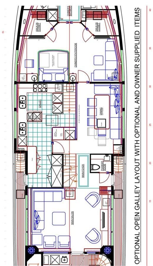 diagram, engineering drawing aboard ALL OCEAN YACHTS 90' STEEL Yacht for Sale