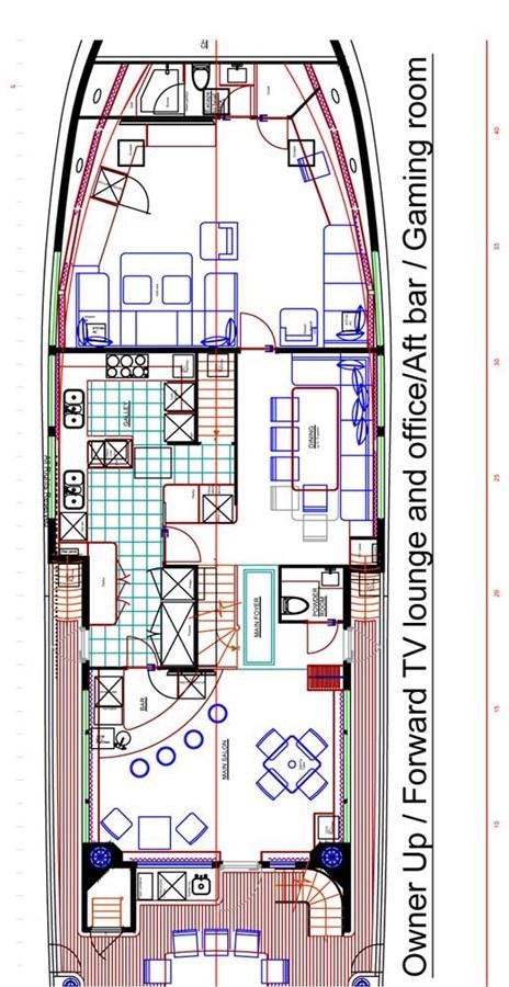 diagram, engineering drawing aboard ALL OCEAN YACHTS 90' STEEL Yacht for Sale