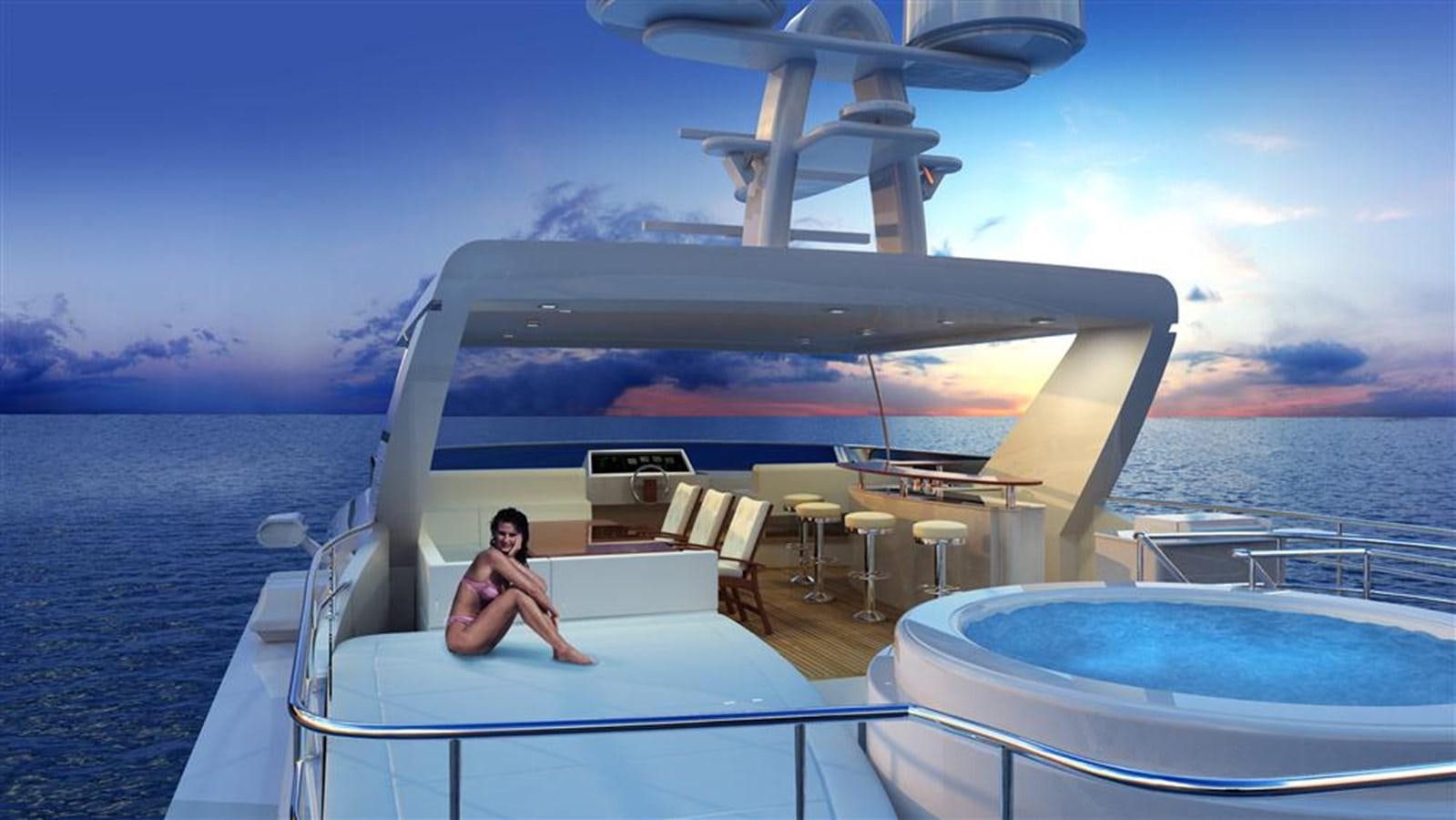 a person sitting on a boat aboard ALL OCEAN YACHTS 90' STEEL Yacht for Sale
