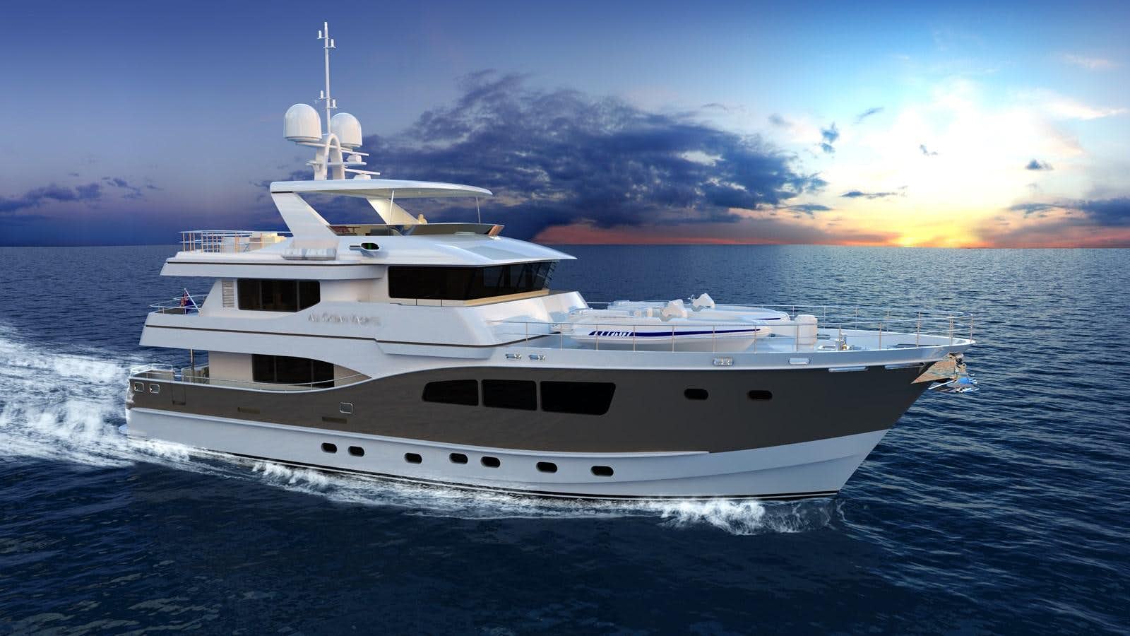 ALL OCEAN YACHTS 90′ STEEL Yacht for Sale is a 90' All Ocean Yachts Motor  Yacht