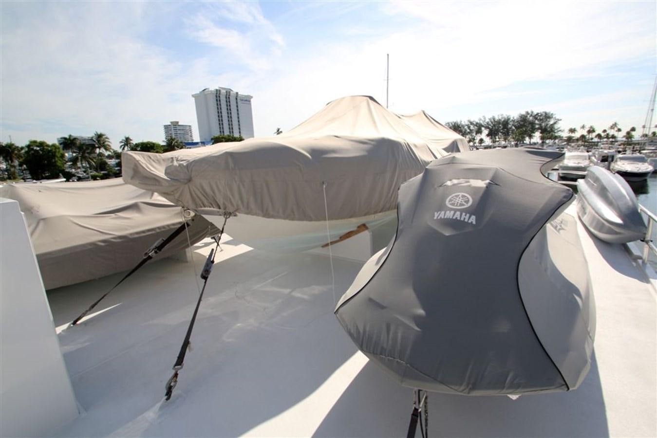 a white tent on a roof aboard ROSA Yacht for Sale