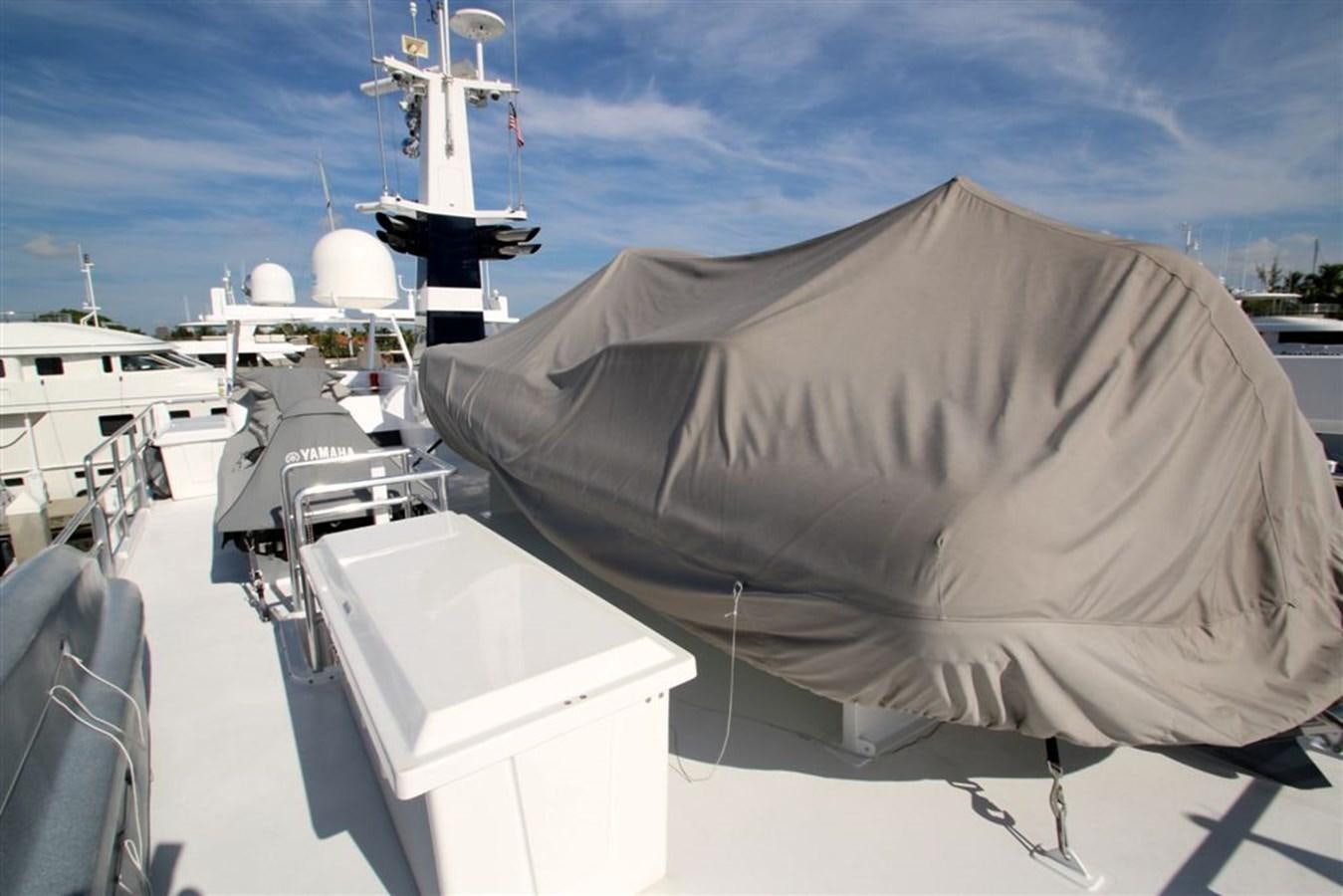 a tent on a boat aboard ROSA Yacht for Sale