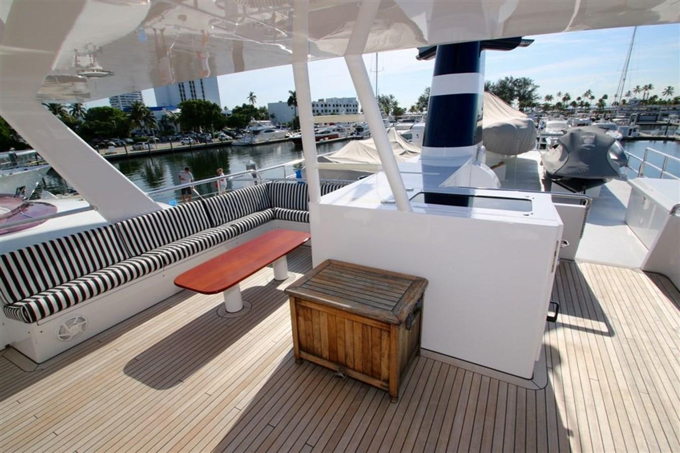 a boat on a deck aboard ROSA Yacht for Sale