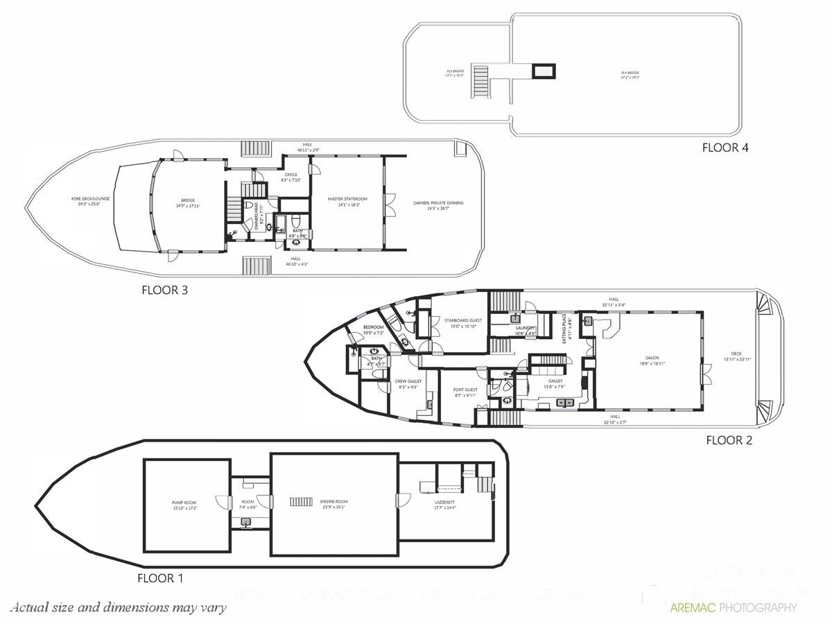 diagram, engineering drawing aboard ROSA Yacht for Sale