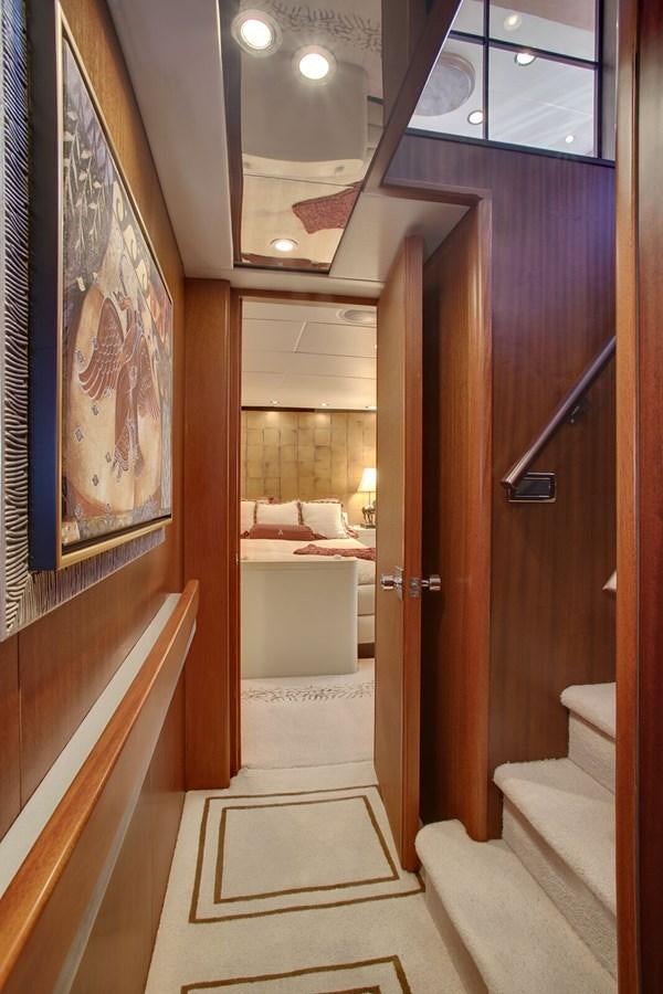 a bathroom with a large mirror aboard ALEXIS Yacht for Sale