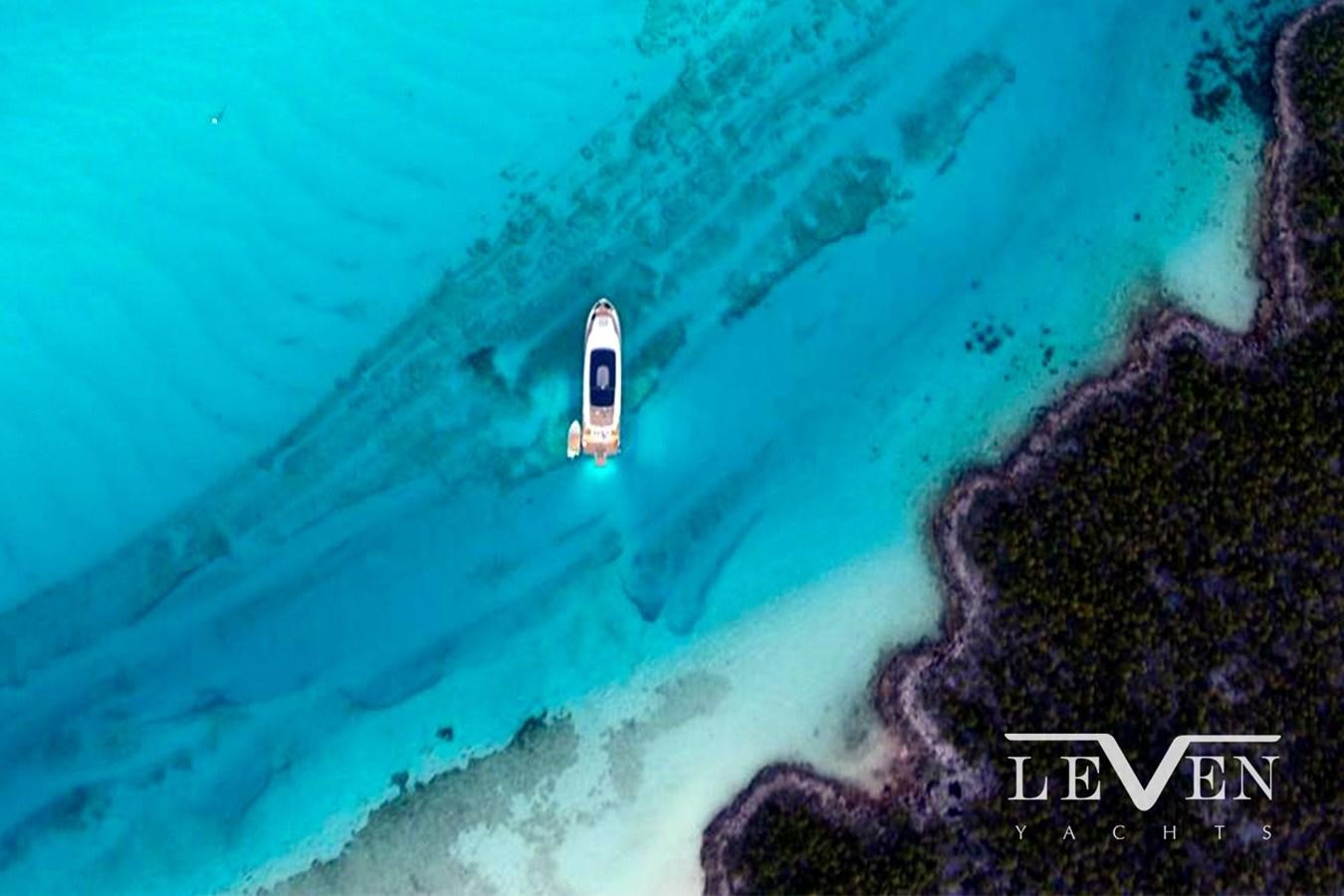 a rocket taking off from a launch pad aboard LEVEN 90 LV01 Yacht for Sale