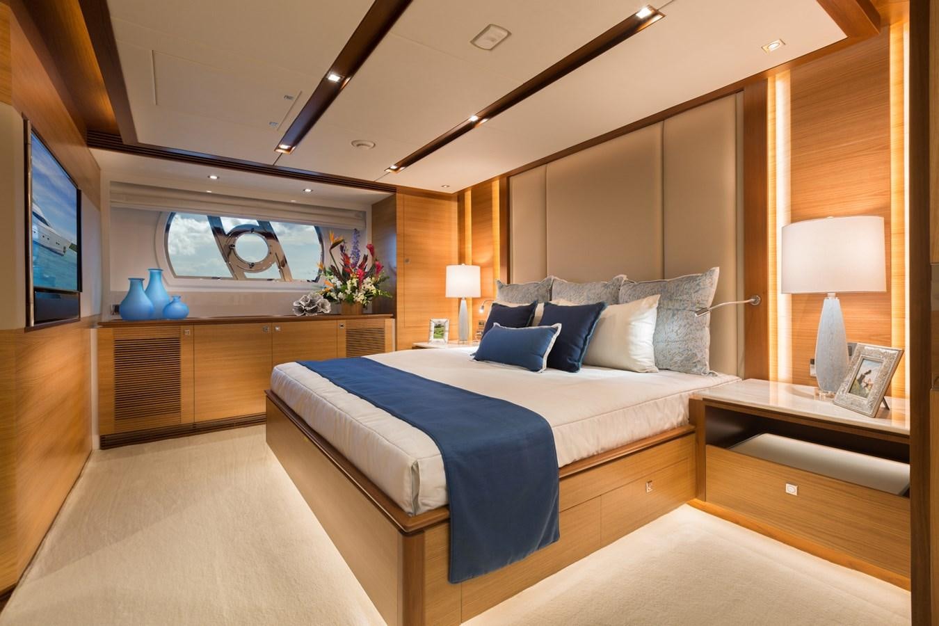 a large bedroom with a large bed aboard FD90  (NEW BOAT SPEC)  Yacht for Sale