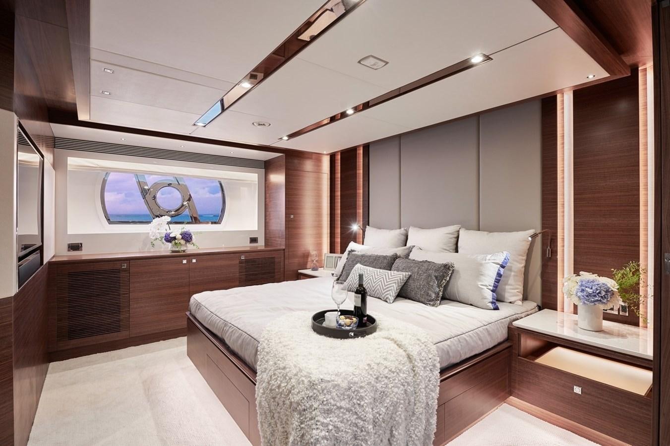 a large bedroom with a large bed aboard FD90  (NEW BOAT SPEC)  Yacht for Sale