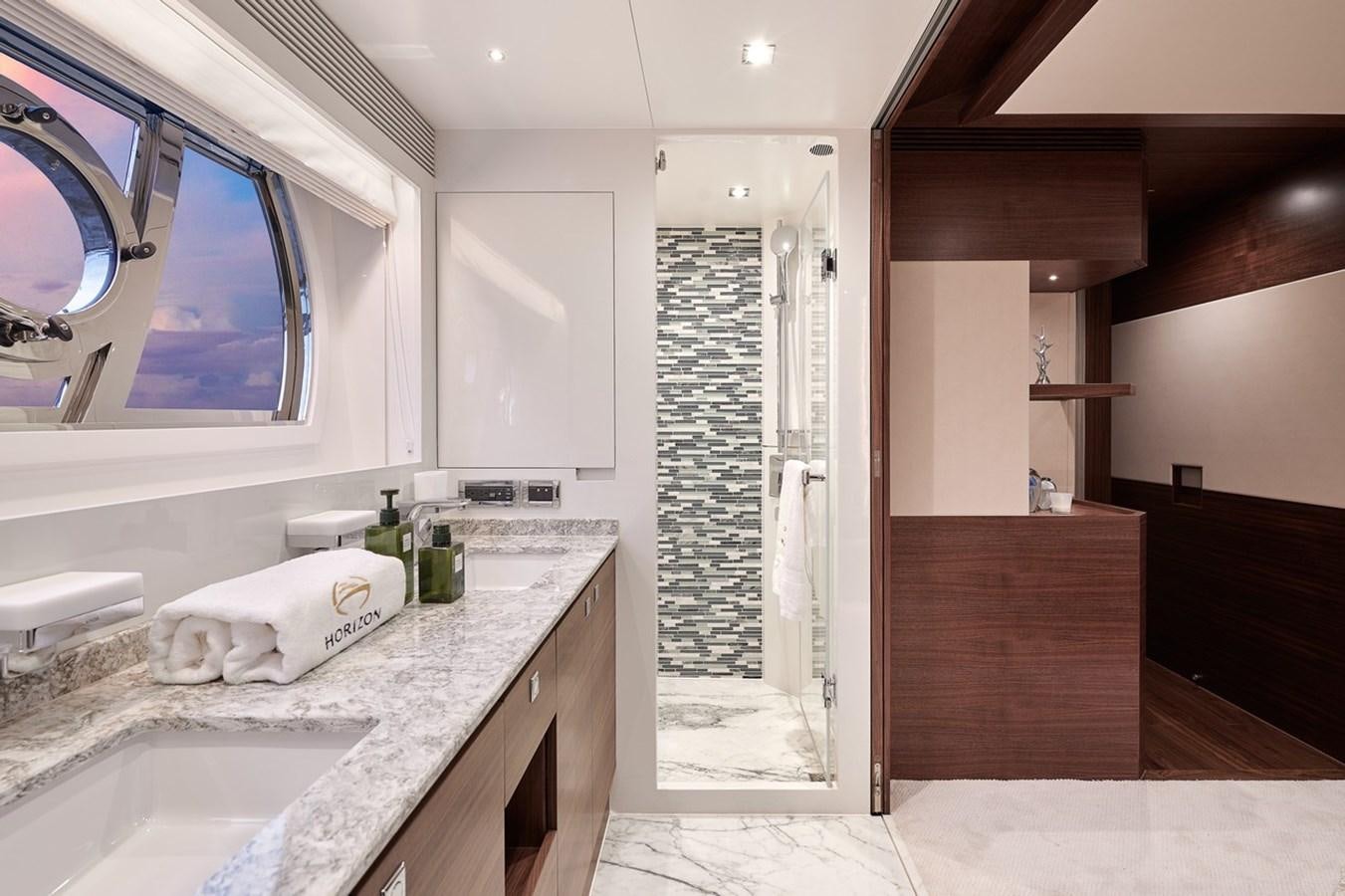 a bathroom with a large countertop aboard FD90  (NEW BOAT SPEC)  Yacht for Sale