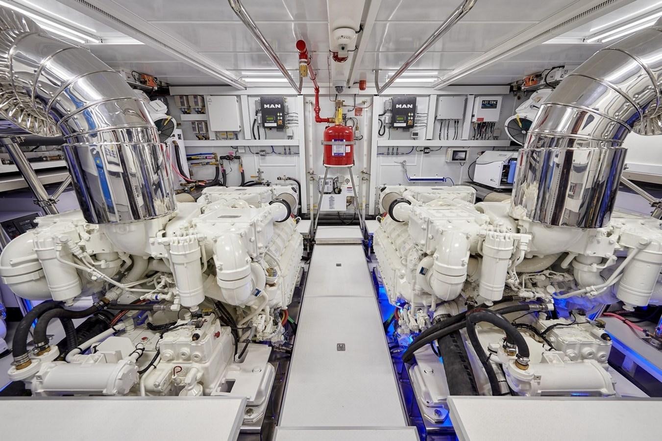 a room with many pipes and tubes aboard FD90  (NEW BOAT SPEC)  Yacht for Sale