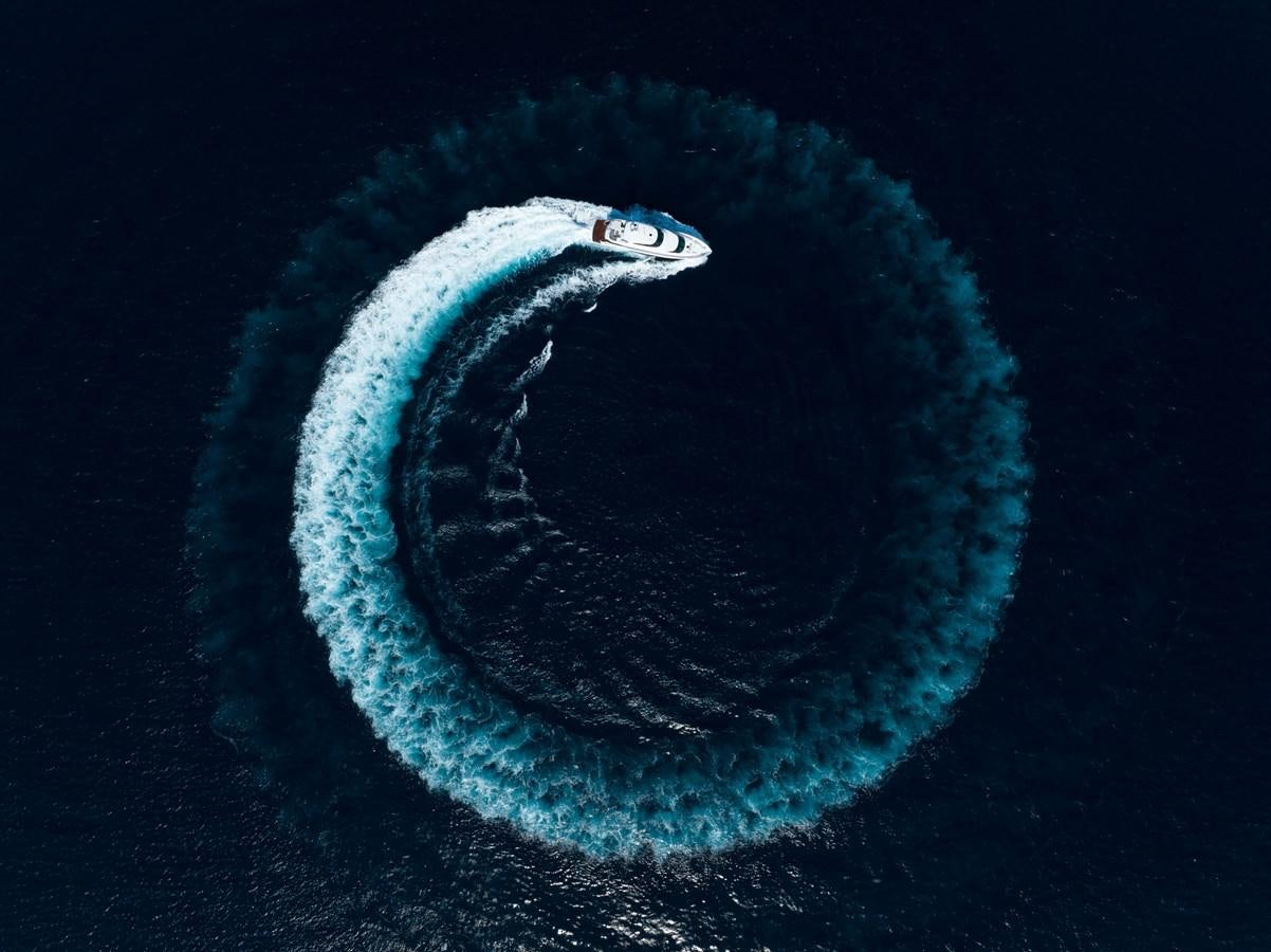 a planet in space with Great Blue Hole in the background aboard FD90  (NEW BOAT SPEC)  Yacht for Sale