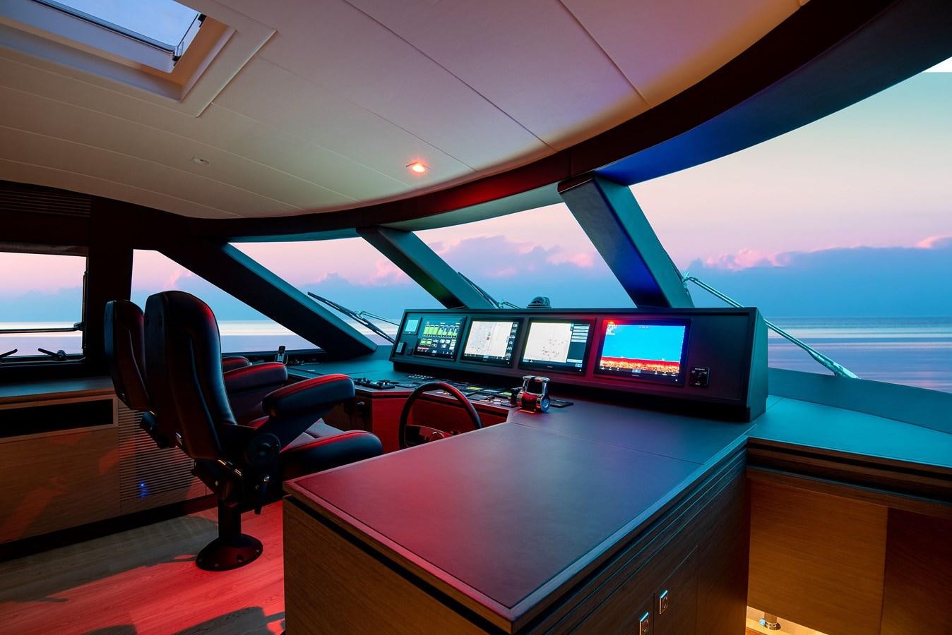 a table with monitors on it aboard FD90  (NEW BOAT SPEC)  Yacht for Sale