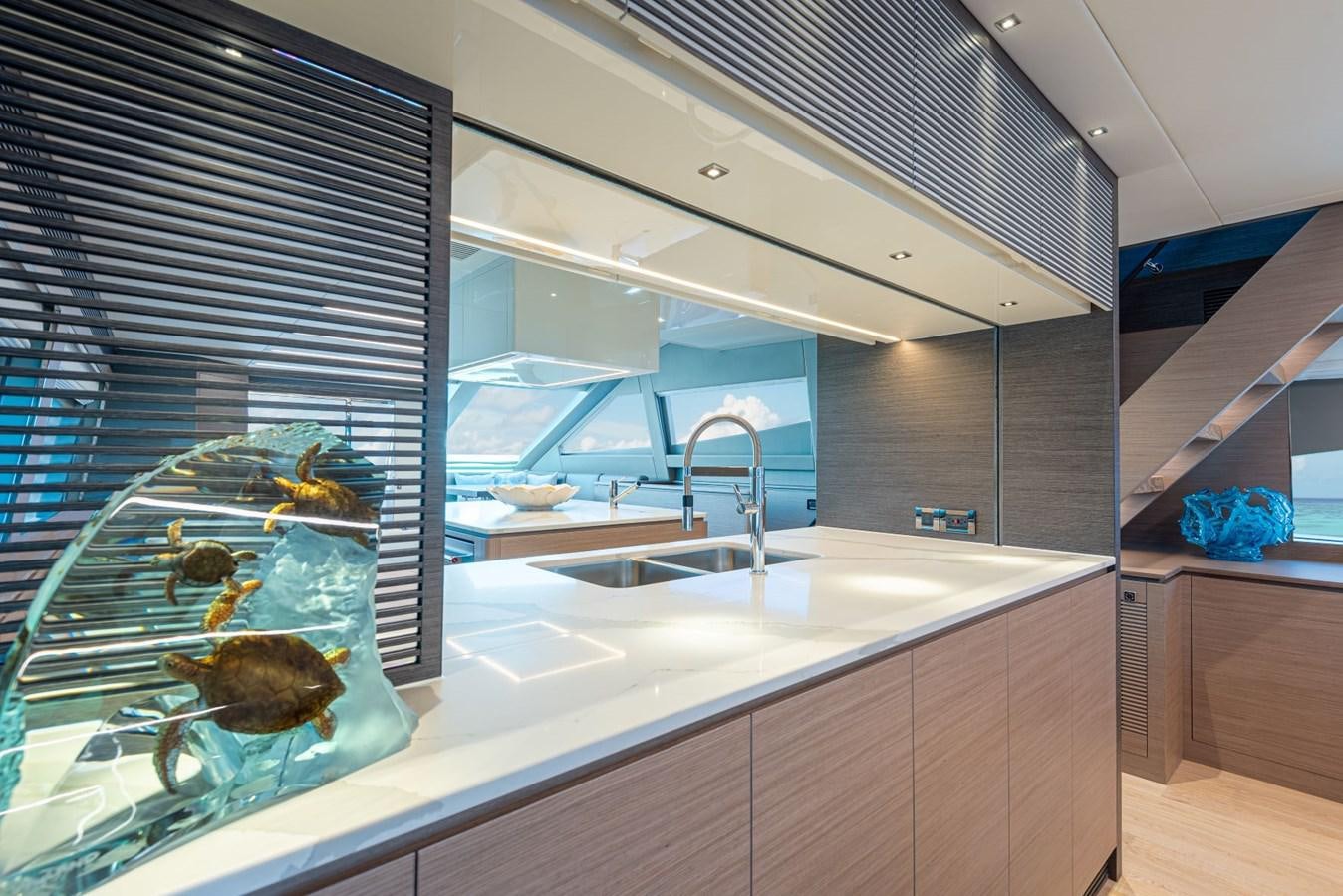 a large bathroom with a glass shower aboard FD90  (NEW BOAT SPEC)  Yacht for Sale