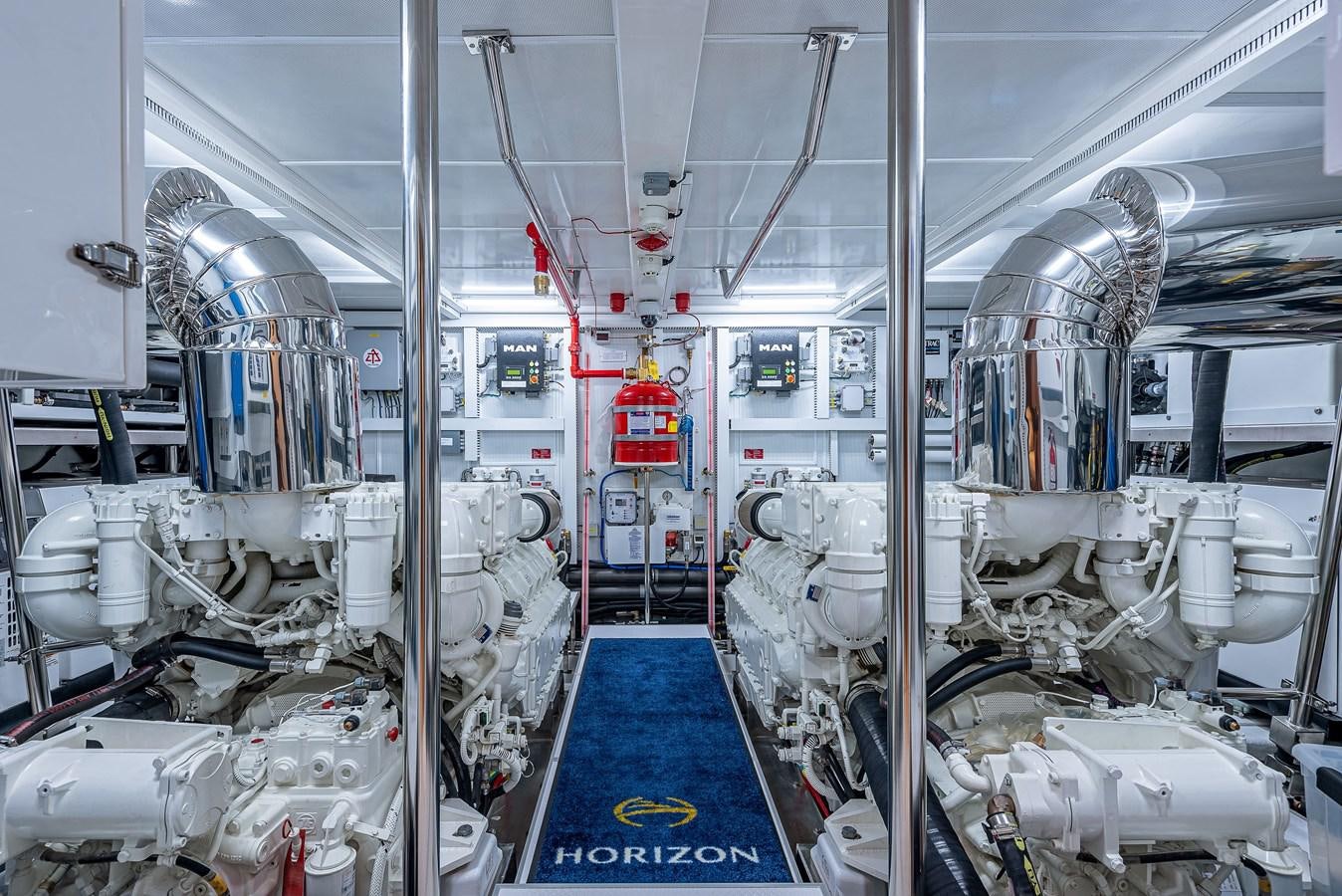 a room with several pipes aboard FD90  (NEW BOAT SPEC)  Yacht for Sale