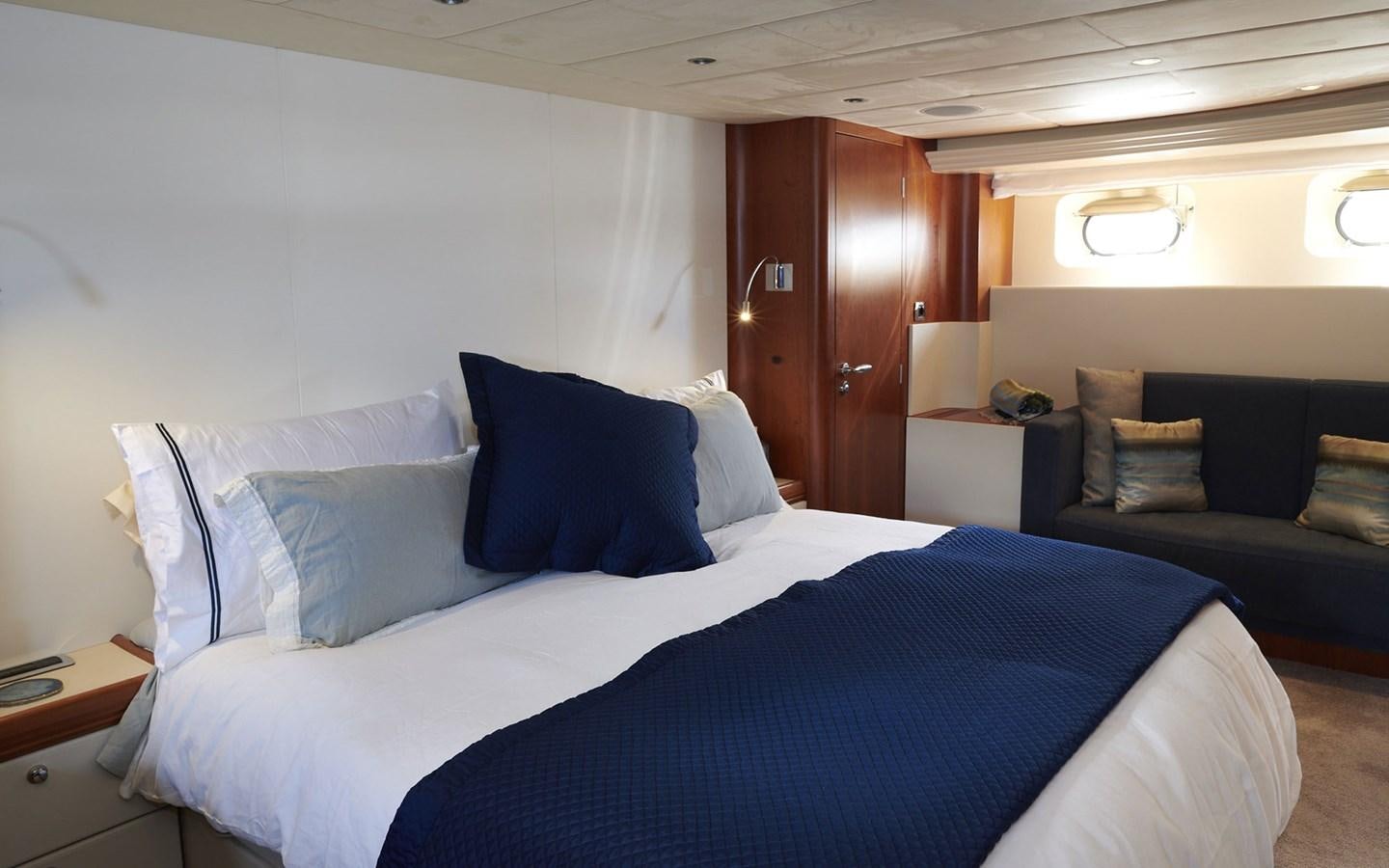 a bed in a room aboard WILLOW Yacht for Sale