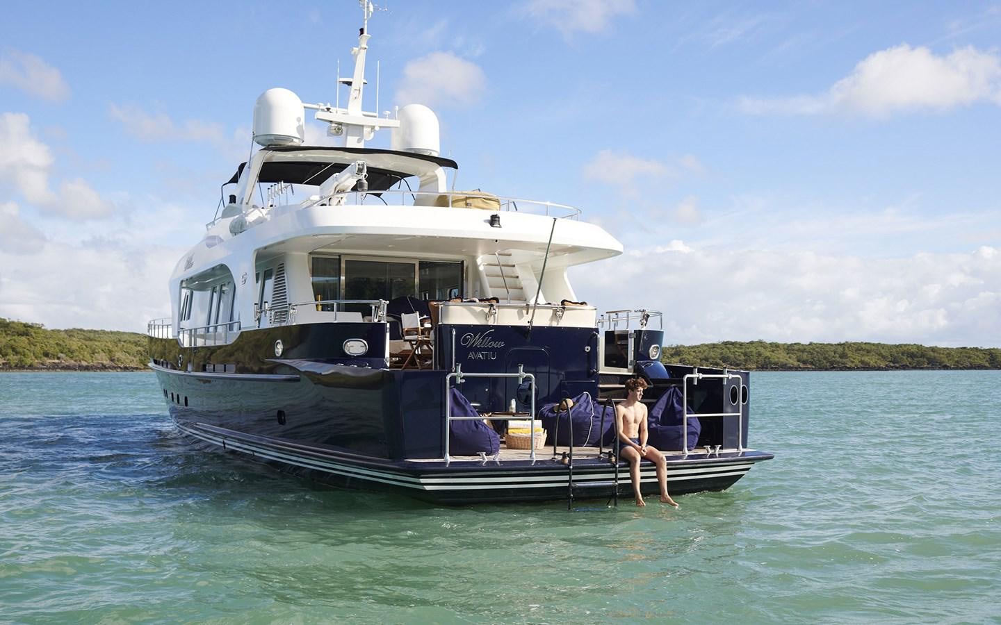 a person standing on a boat aboard WILLOW Yacht for Sale