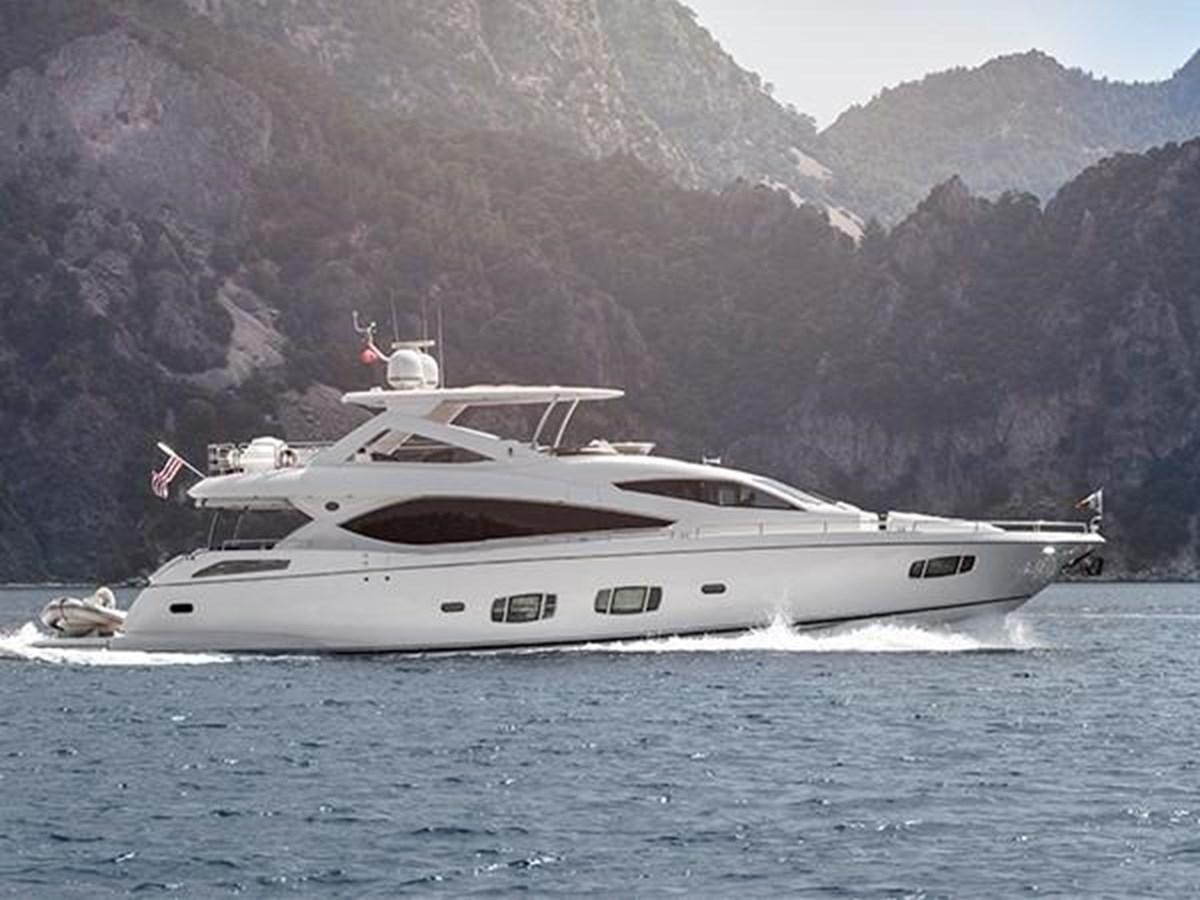 a white yacht on the water aboard UNIQUE NAZ Yacht for Sale