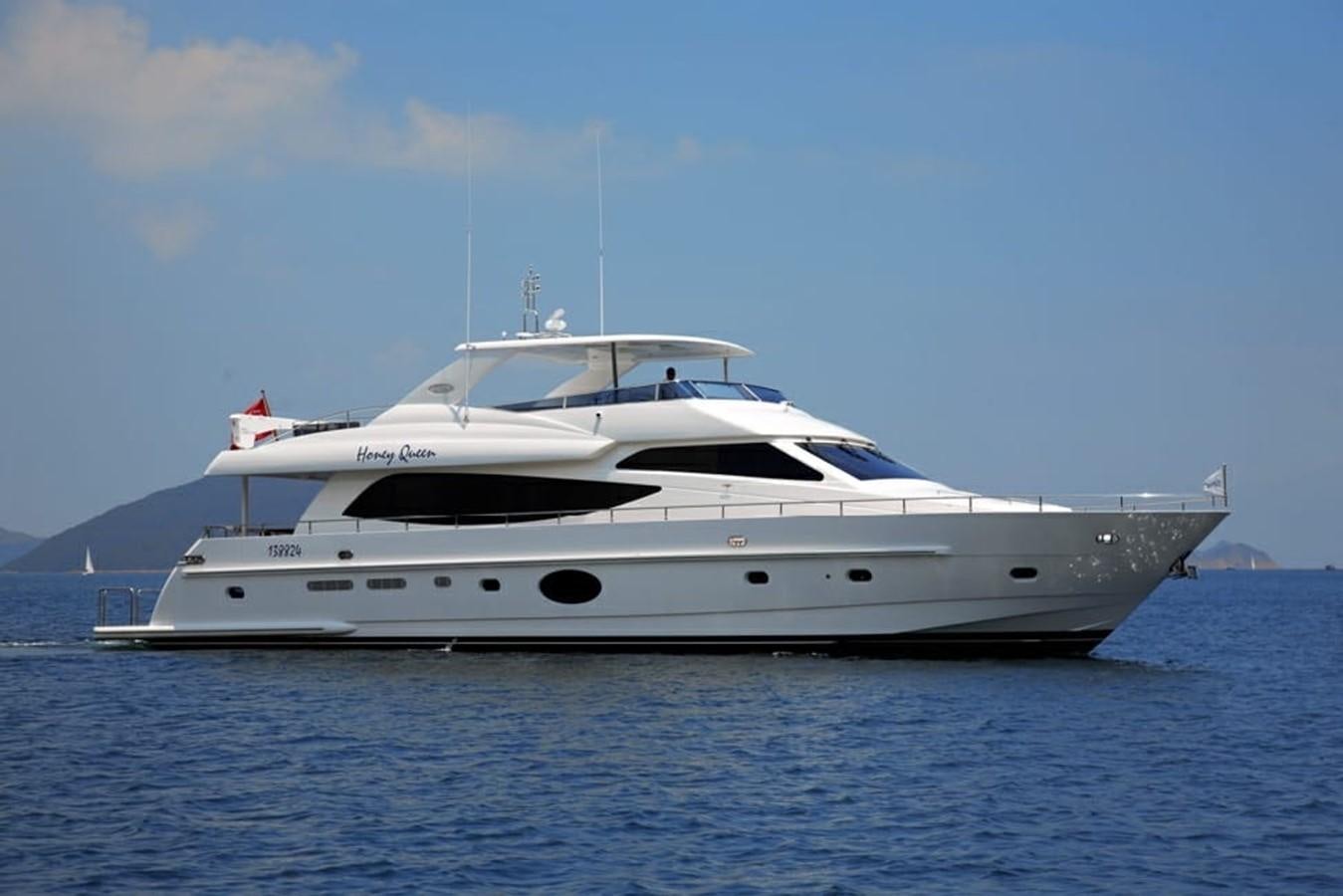 a white yacht in the water aboard NEW OCEAN 88 Yacht for Sale