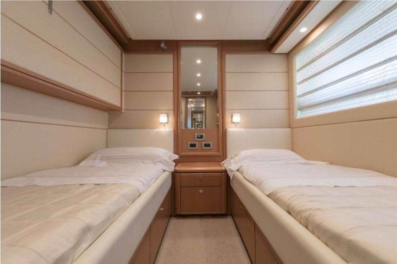a room with two beds aboard FAIR LADY SILVIA Yacht for Sale