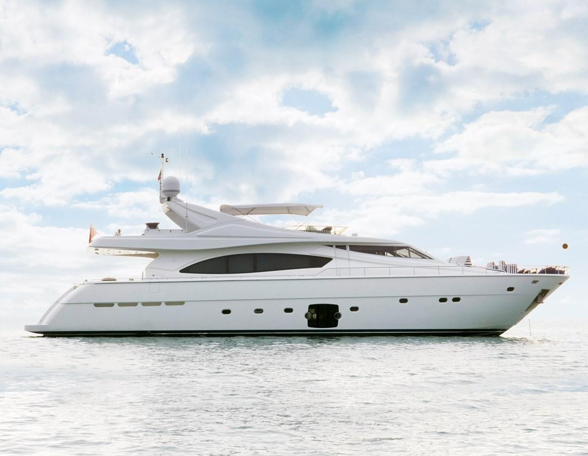 a white yacht on the water aboard LADY VICTORIA Yacht for Sale