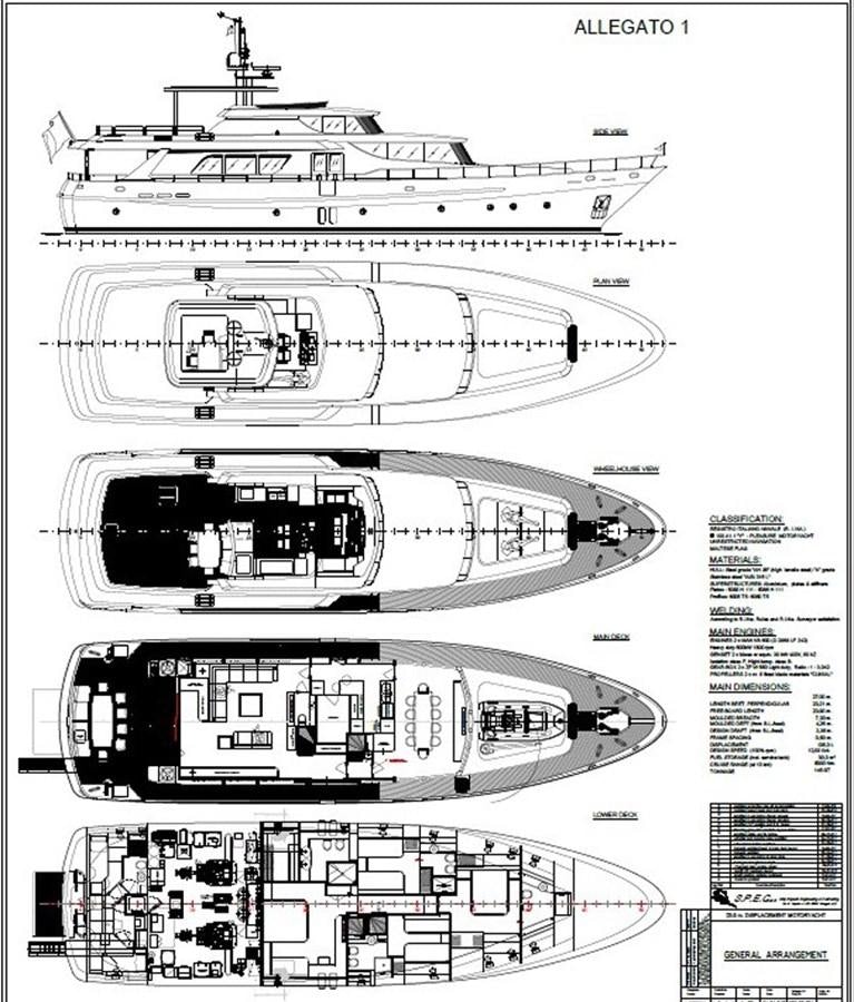 diagram, engineering drawing aboard NAVETTA 656 Yacht for Sale