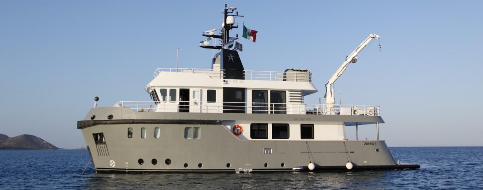 a large white boat in the water aboard OCEAN KING 88 Yacht for Sale