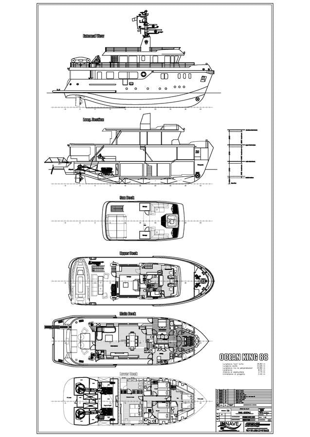 diagram, engineering drawing aboard OCEAN KING 88 Yacht for Sale