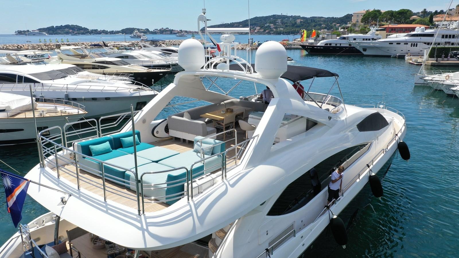 a boat with many boats on it aboard KAPUSHA Yacht for Sale