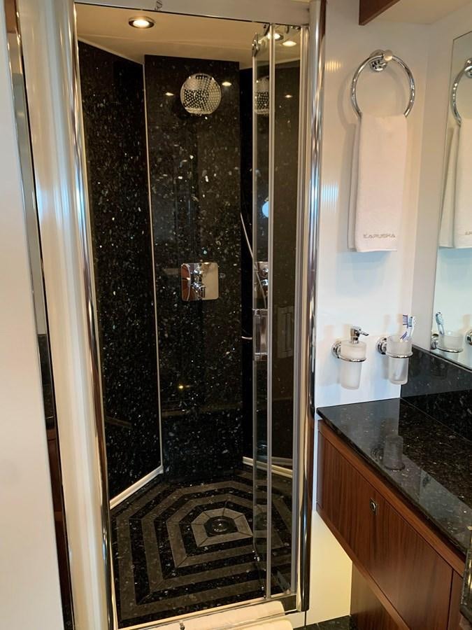 a shower unit in a bathroom aboard KAPUSHA Yacht for Sale