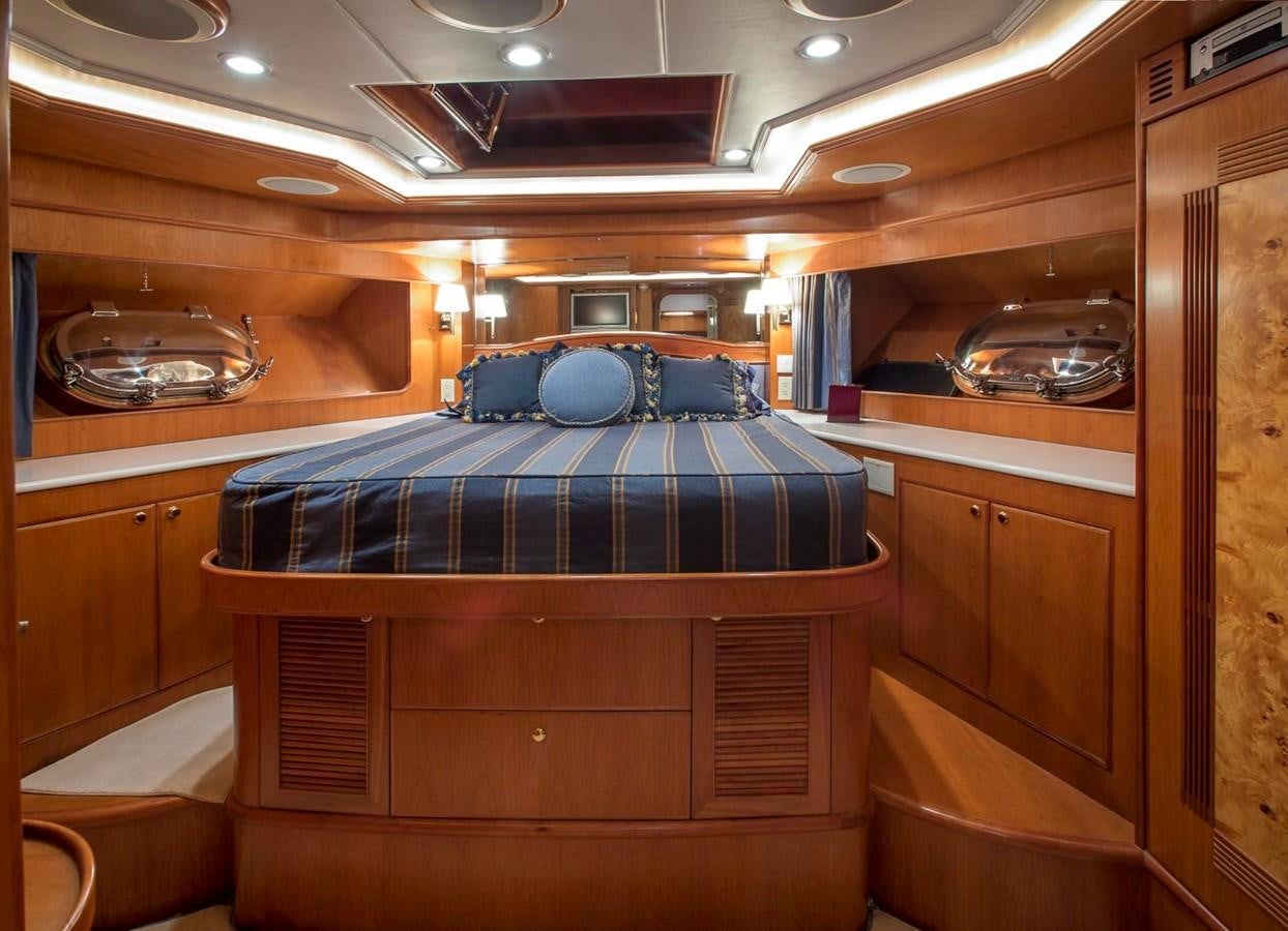 a bed in a room aboard SILVER WINGS Yacht for Sale