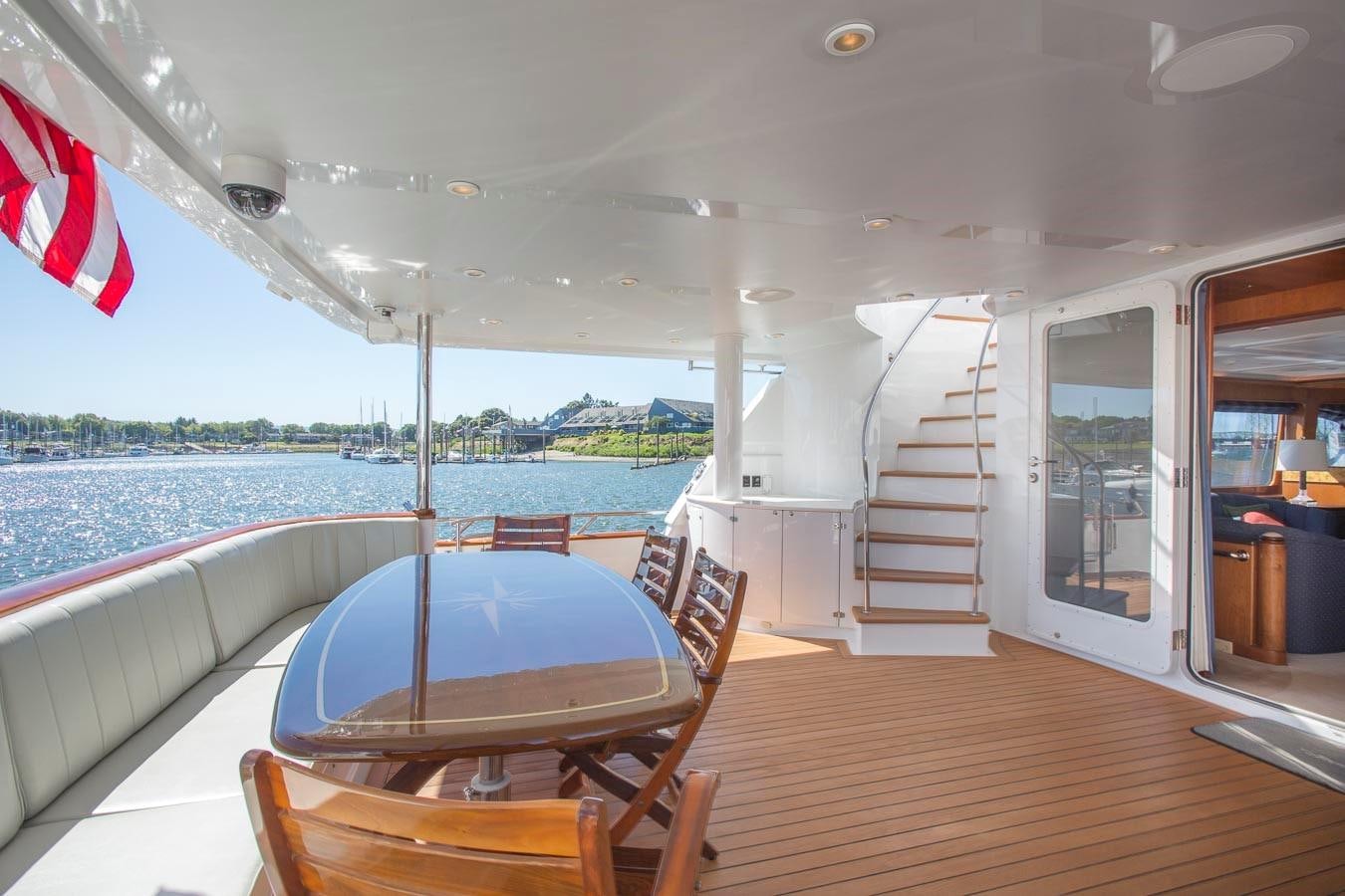 a boat on a deck aboard SILVER WINGS Yacht for Sale