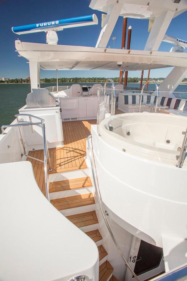 a boat with a ladder on the deck aboard SILVER WINGS Yacht for Sale
