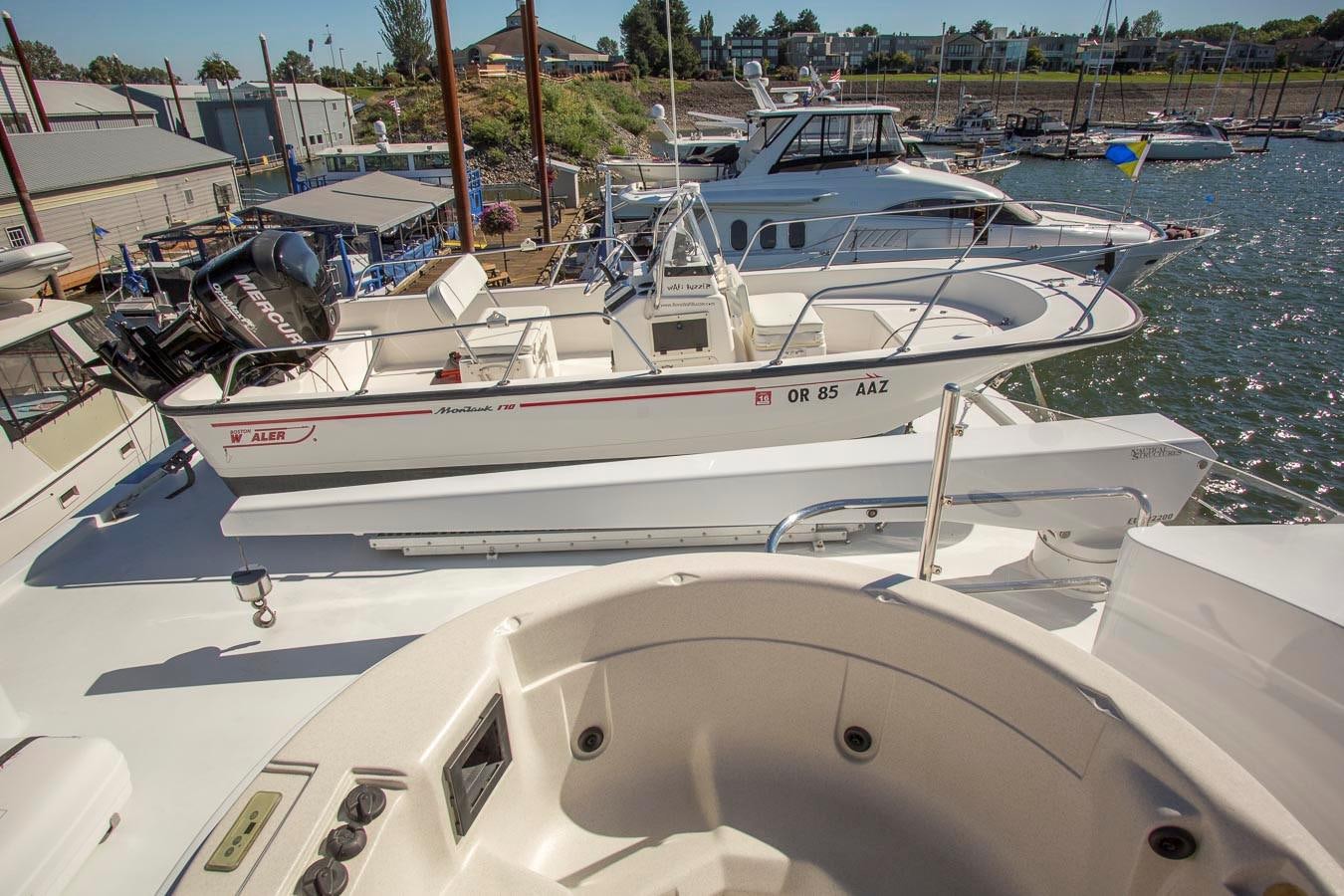 a group of boats in a harbor aboard SILVER WINGS Yacht for Sale