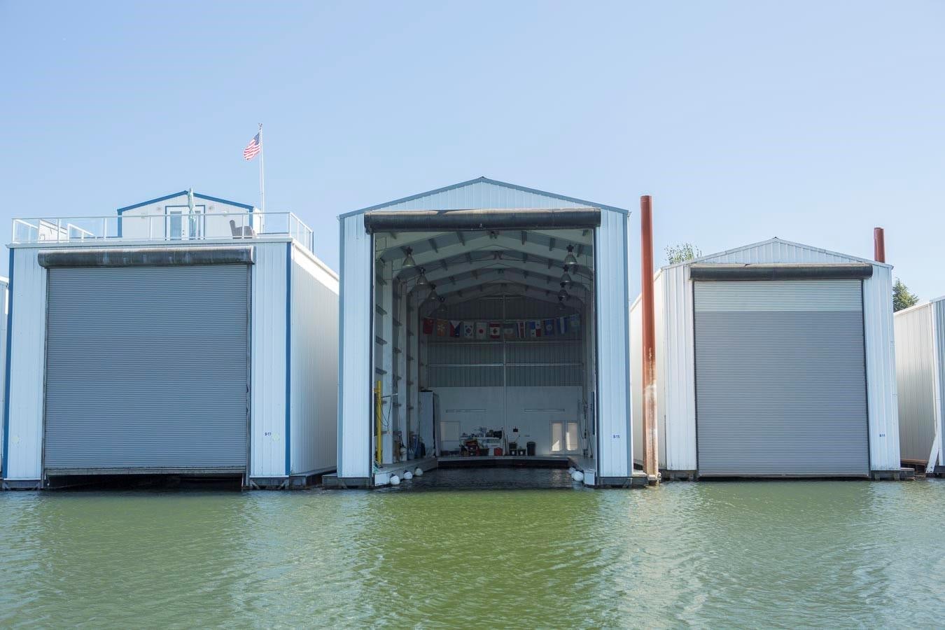 a building with a red and white roof aboard SILVER WINGS Yacht for Sale
