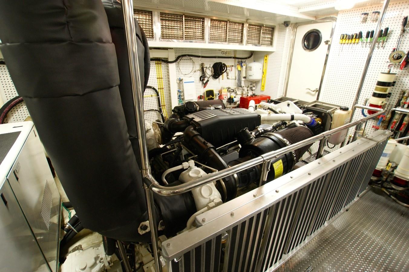 a person in a large room with equipment aboard LORI ANN Yacht for Sale