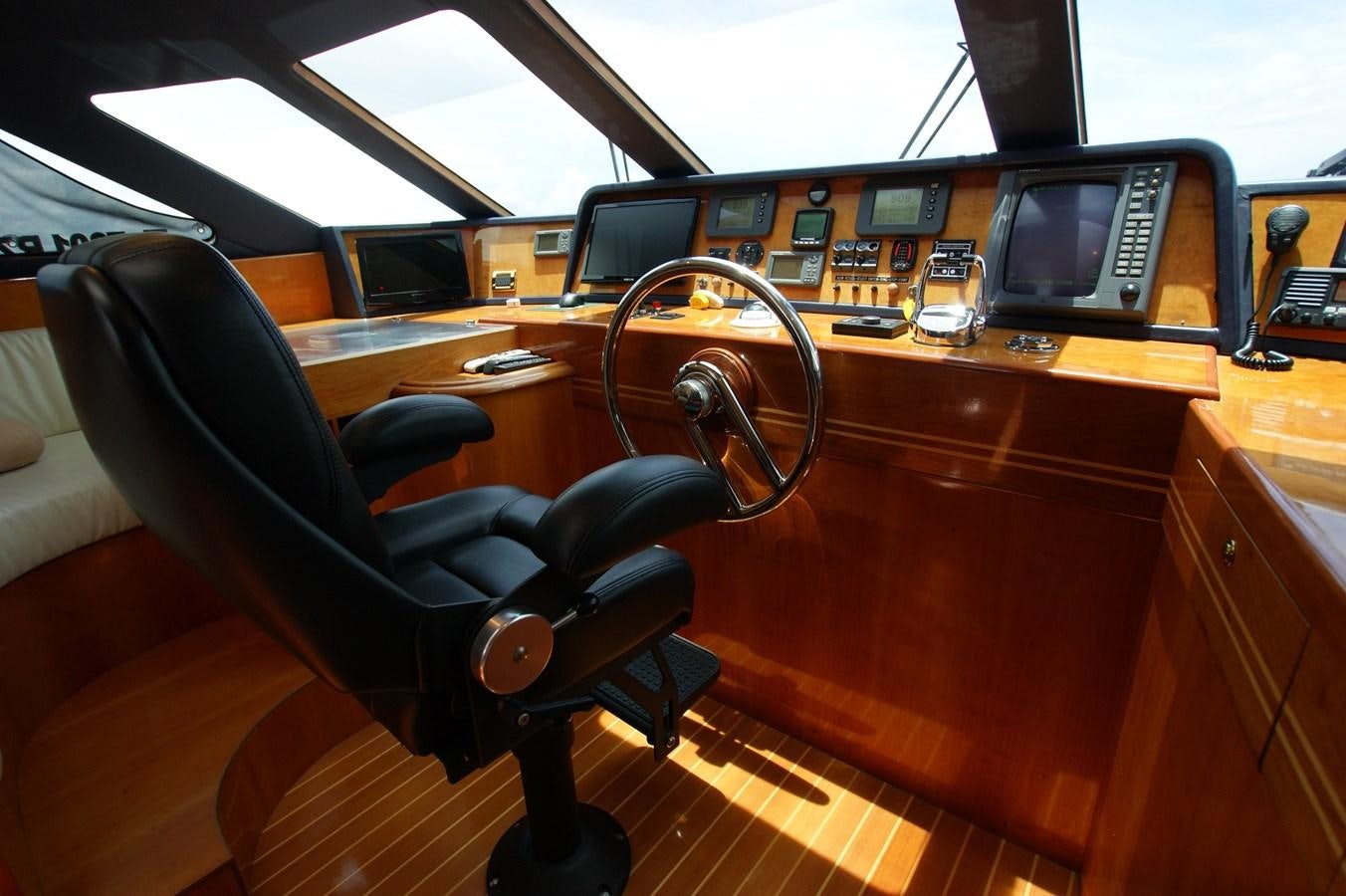 a leather office chair in a room aboard LORI ANN Yacht for Sale