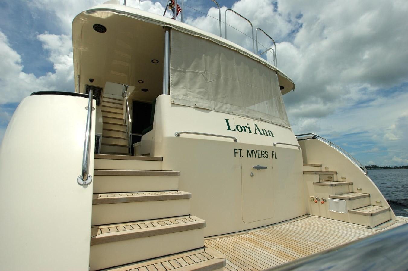 a boat on a deck aboard LORI ANN Yacht for Sale