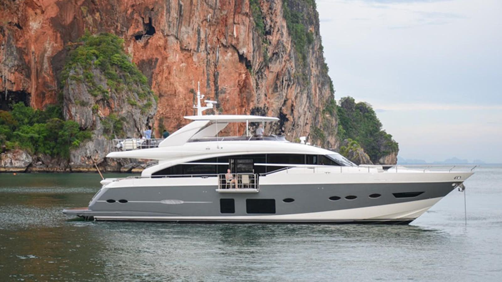 a boat on the water aboard VOYAGE Yacht for Sale