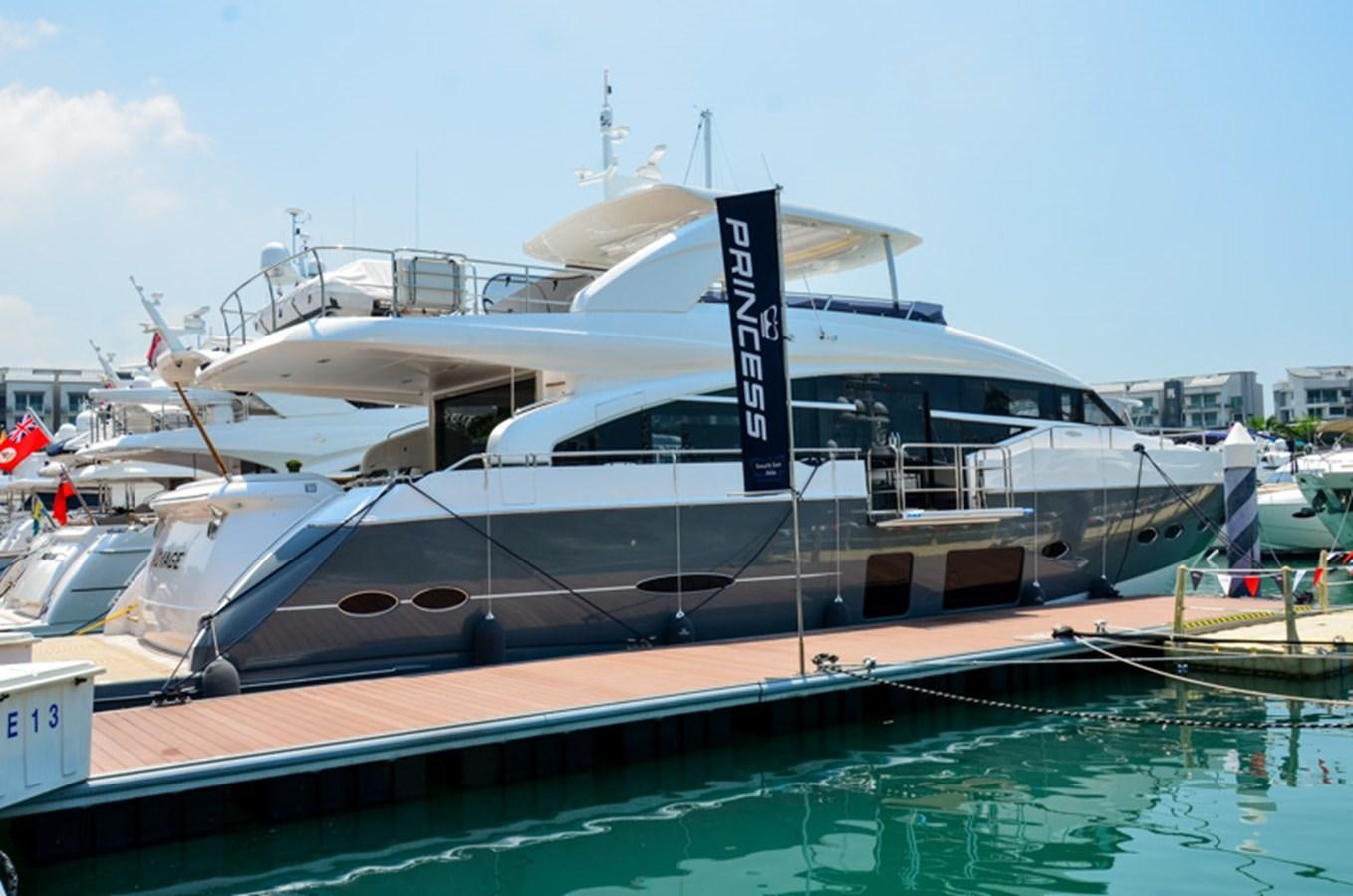 a boat docked at a pier aboard SEDNA Yacht for Sale