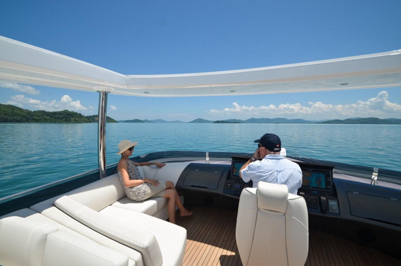 a couple sitting on a boat aboard SEDNA Yacht for Sale