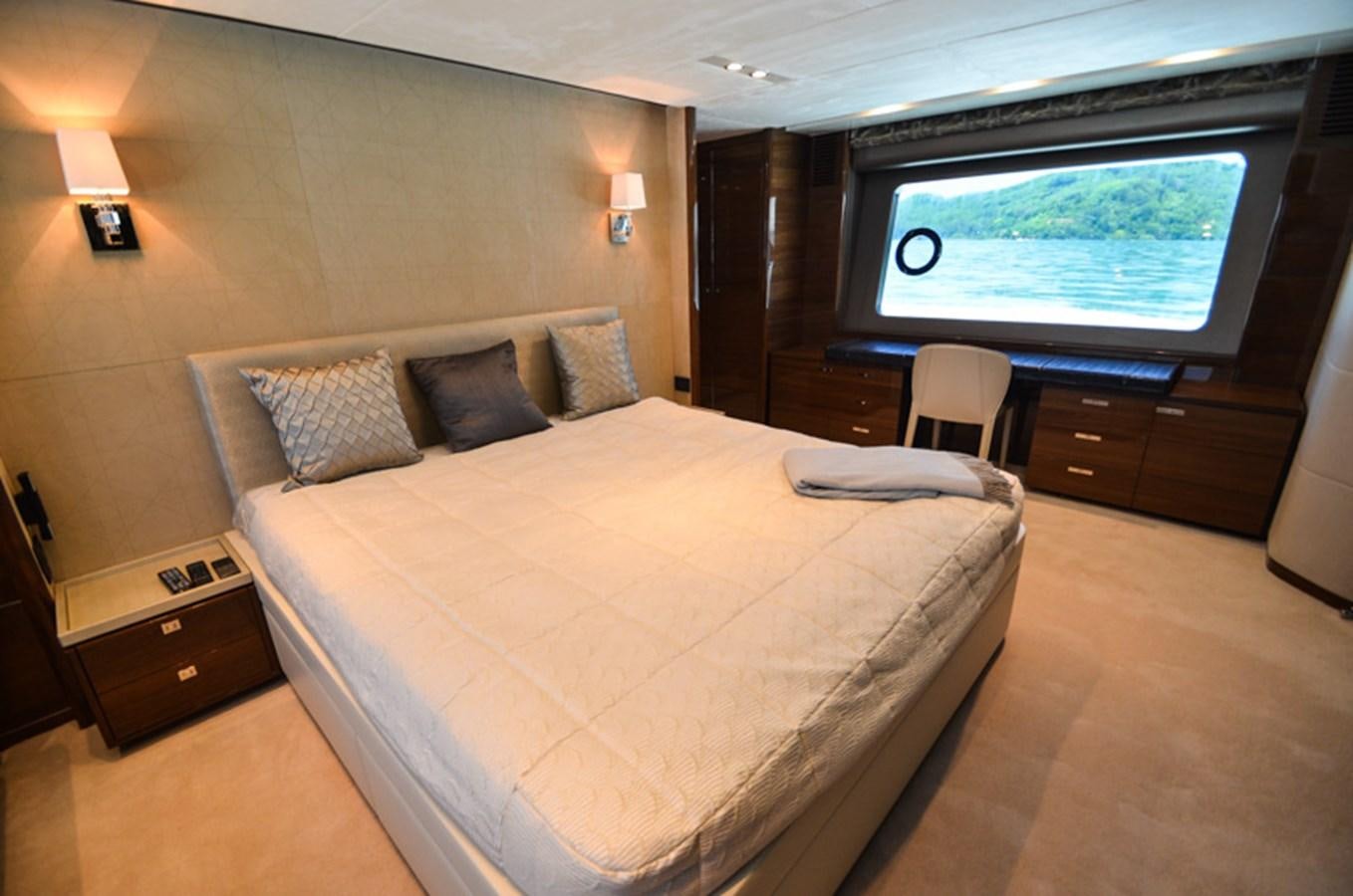 a bed in a hotel room aboard SEDNA Yacht for Sale