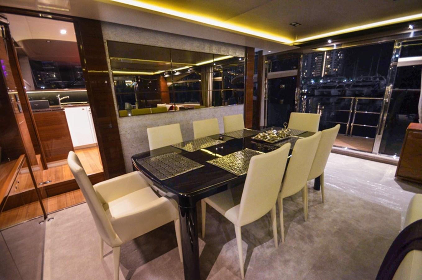 a table and chairs in a room aboard SEDNA Yacht for Sale