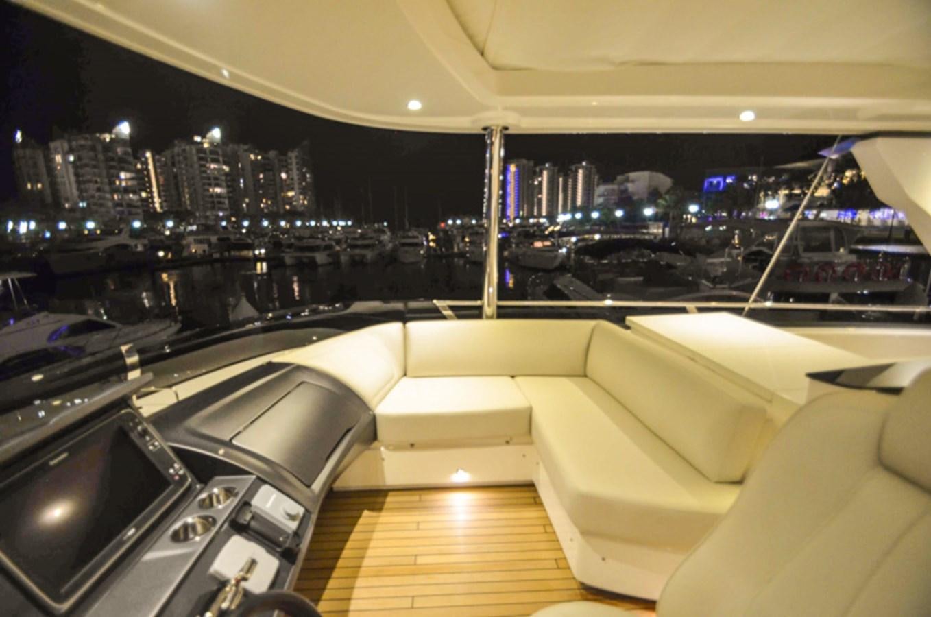 a view of a city from a lounge area aboard SEDNA Yacht for Sale