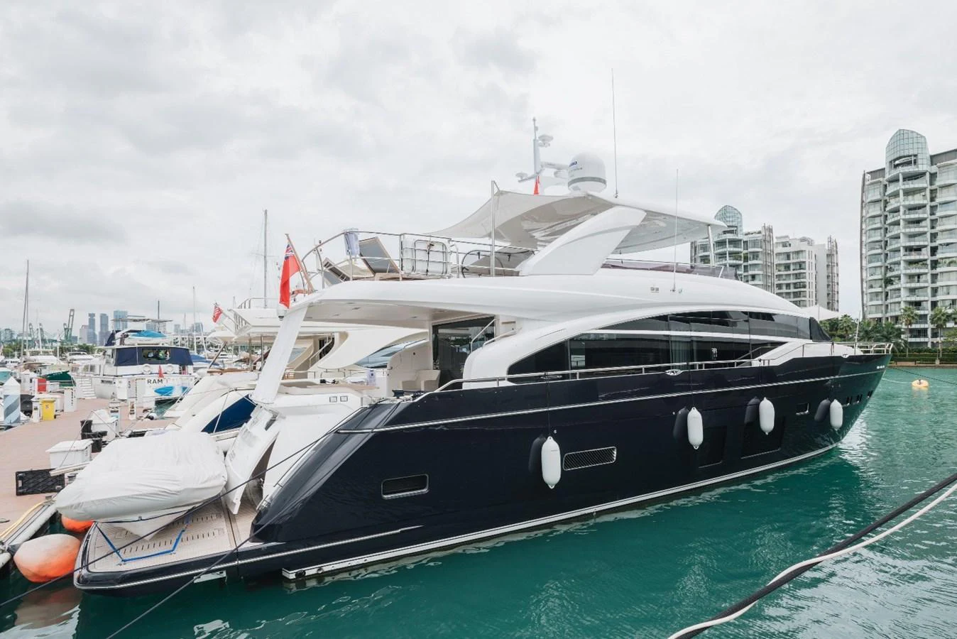 a boat docked at a pier aboard ISLAND PRINCESS Yacht for Sale